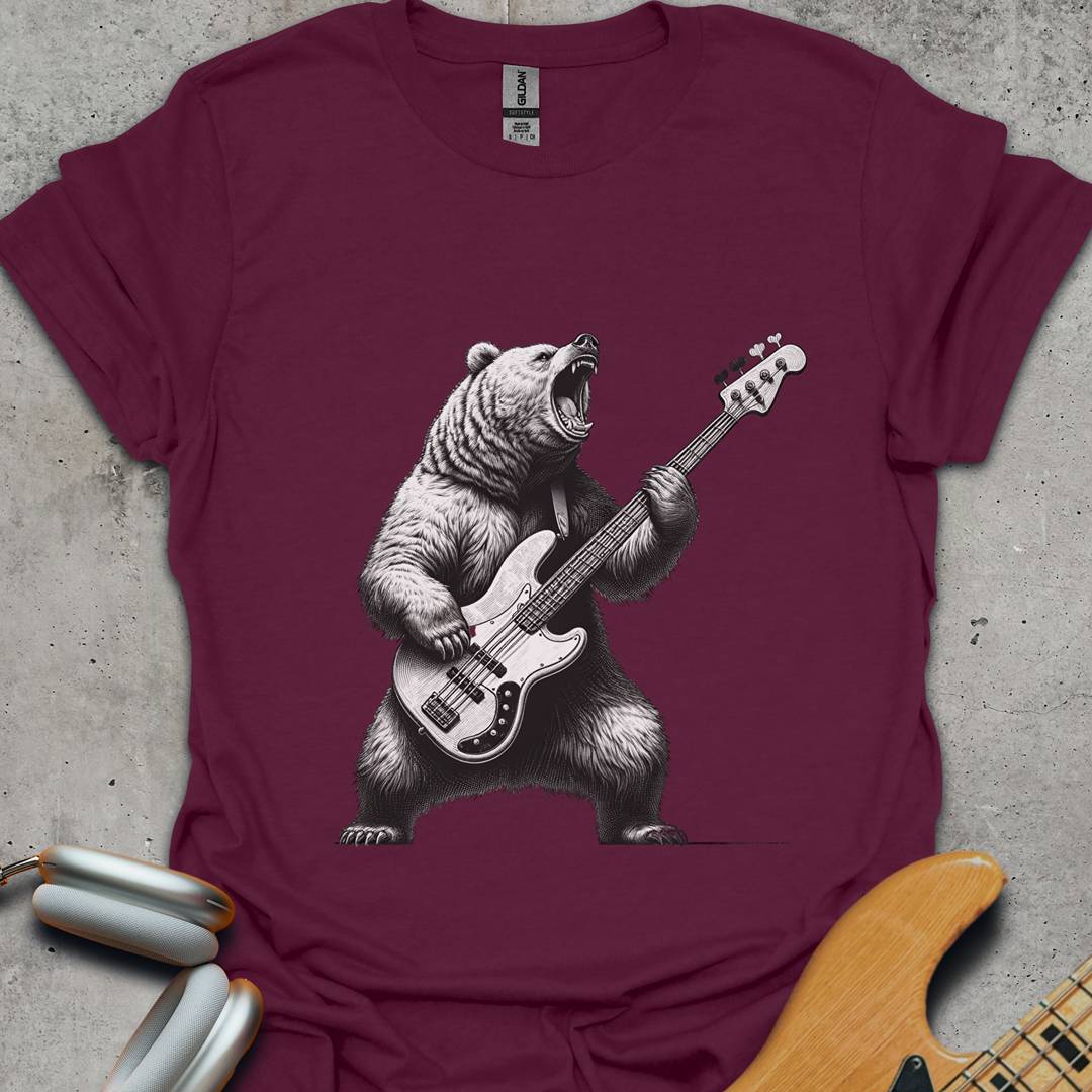 Bass Playing Bear T-Shirt