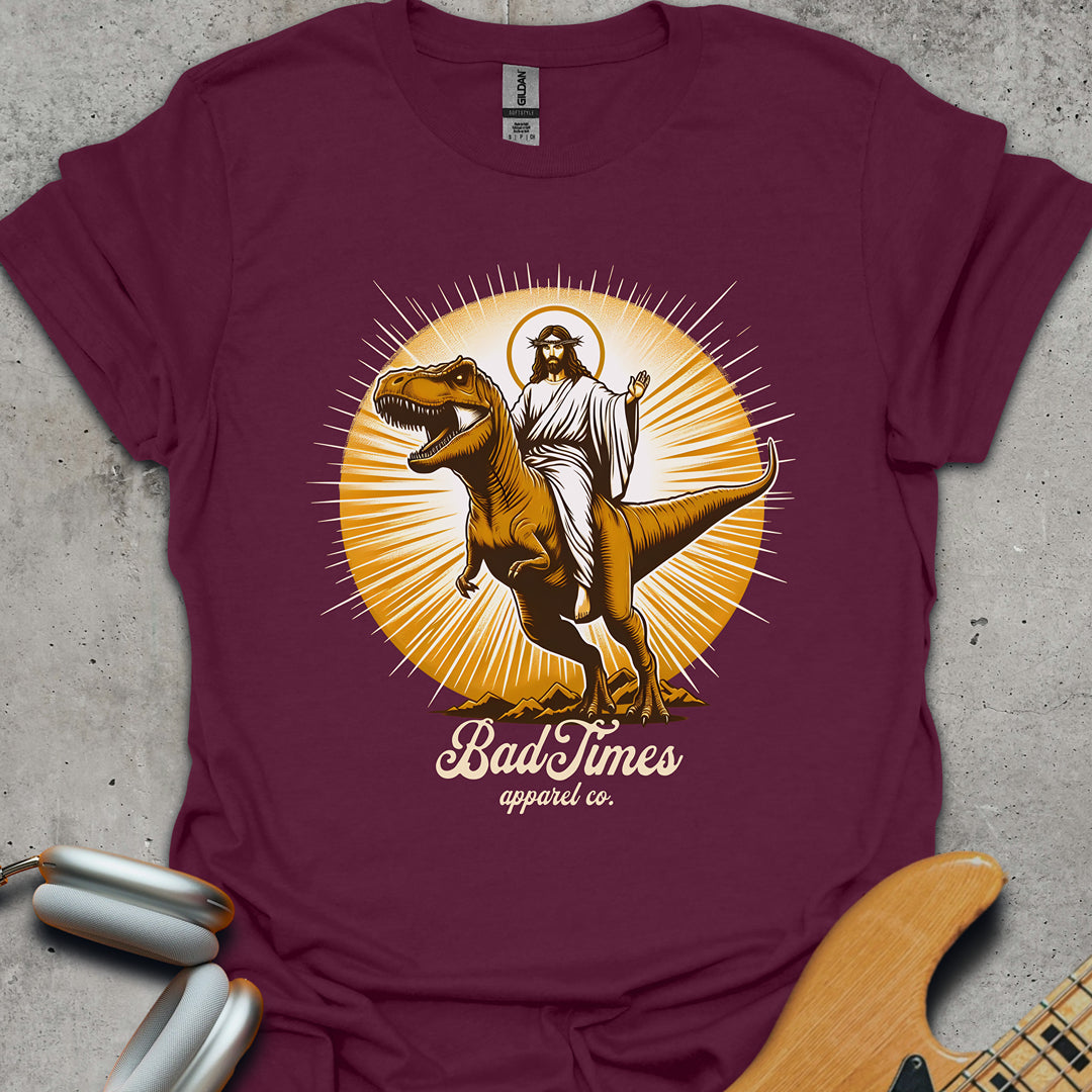 Jesus on T-Rex T-Shirt