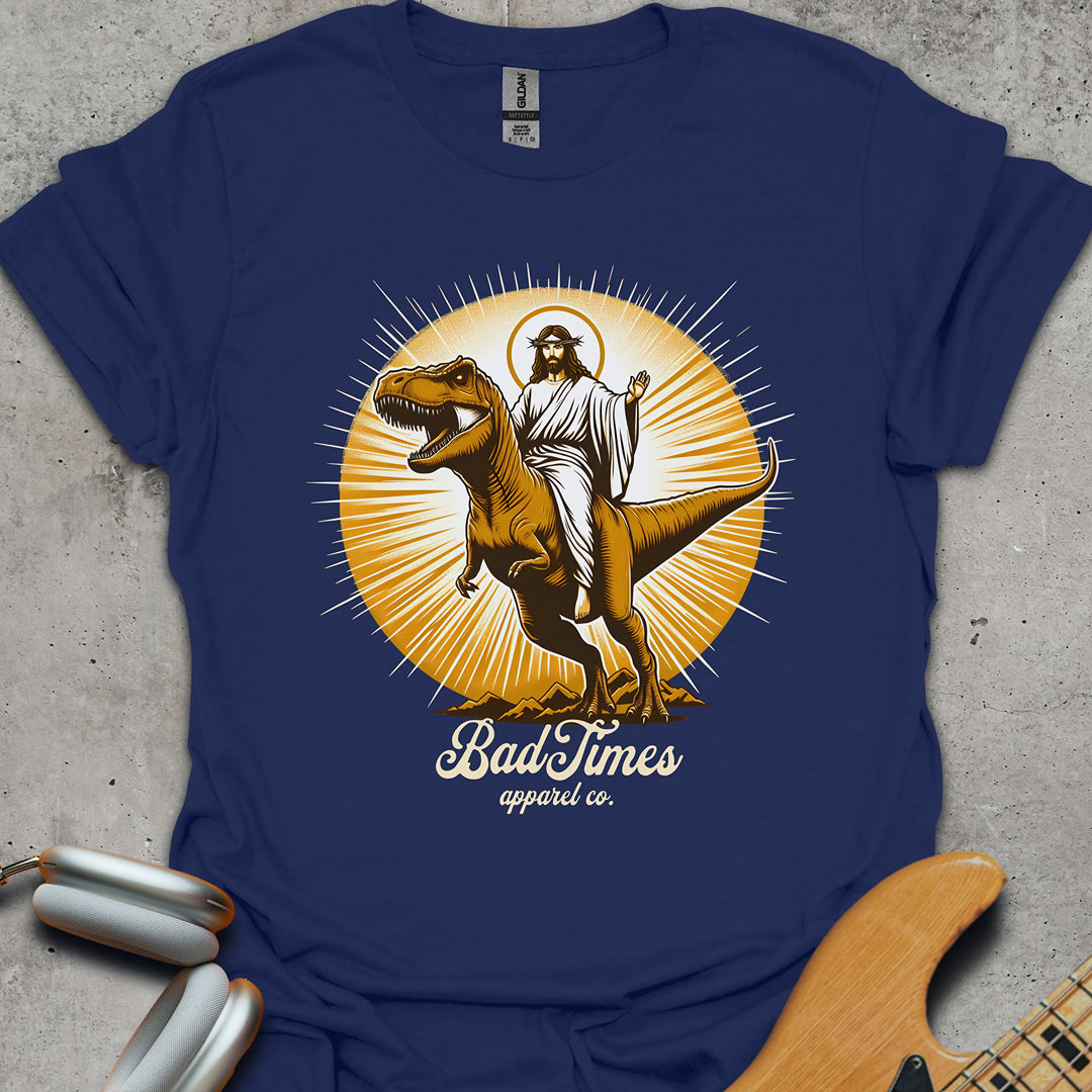 Jesus on T-Rex T-Shirt
